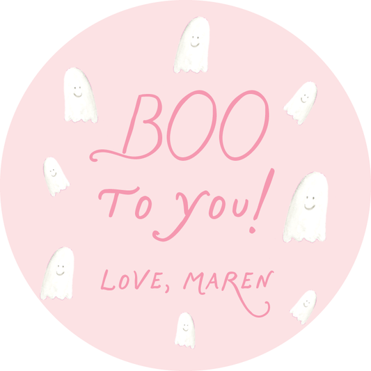 Boo to You Stickers in Pink