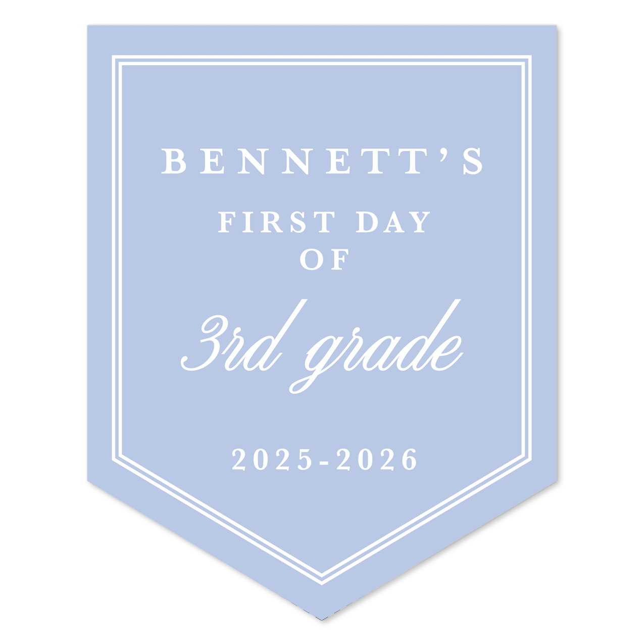 Large Back to School Sign in Solid Blue Border