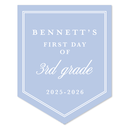 Large Back to School Sign in Solid Blue Border