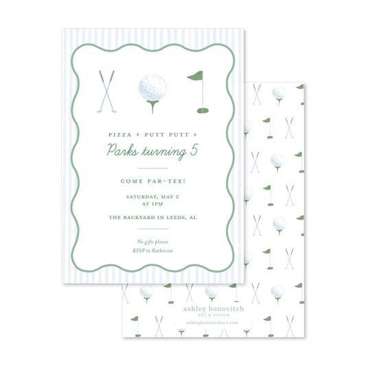 Golf Wavy Invitation