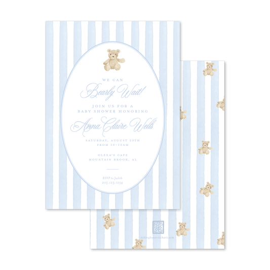 Teddy Bears Invitation in Blue