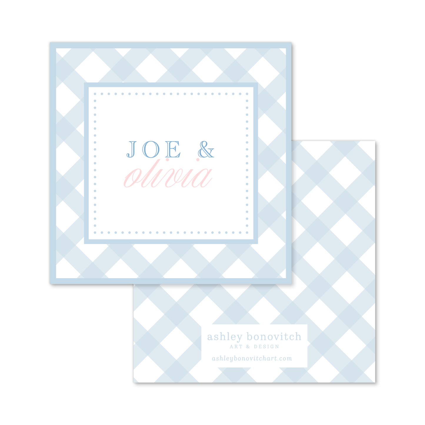 Blue Gingham Calling Cards