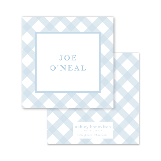 Blue Gingham Calling Cards
