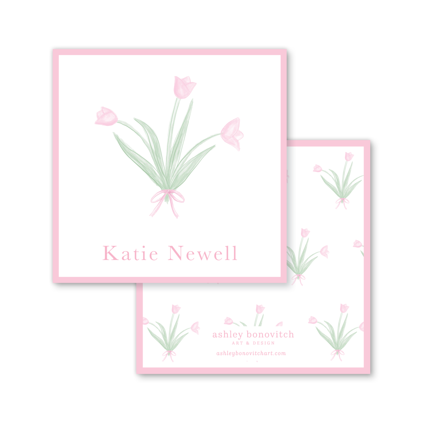 Pink Tulip Calling Cards