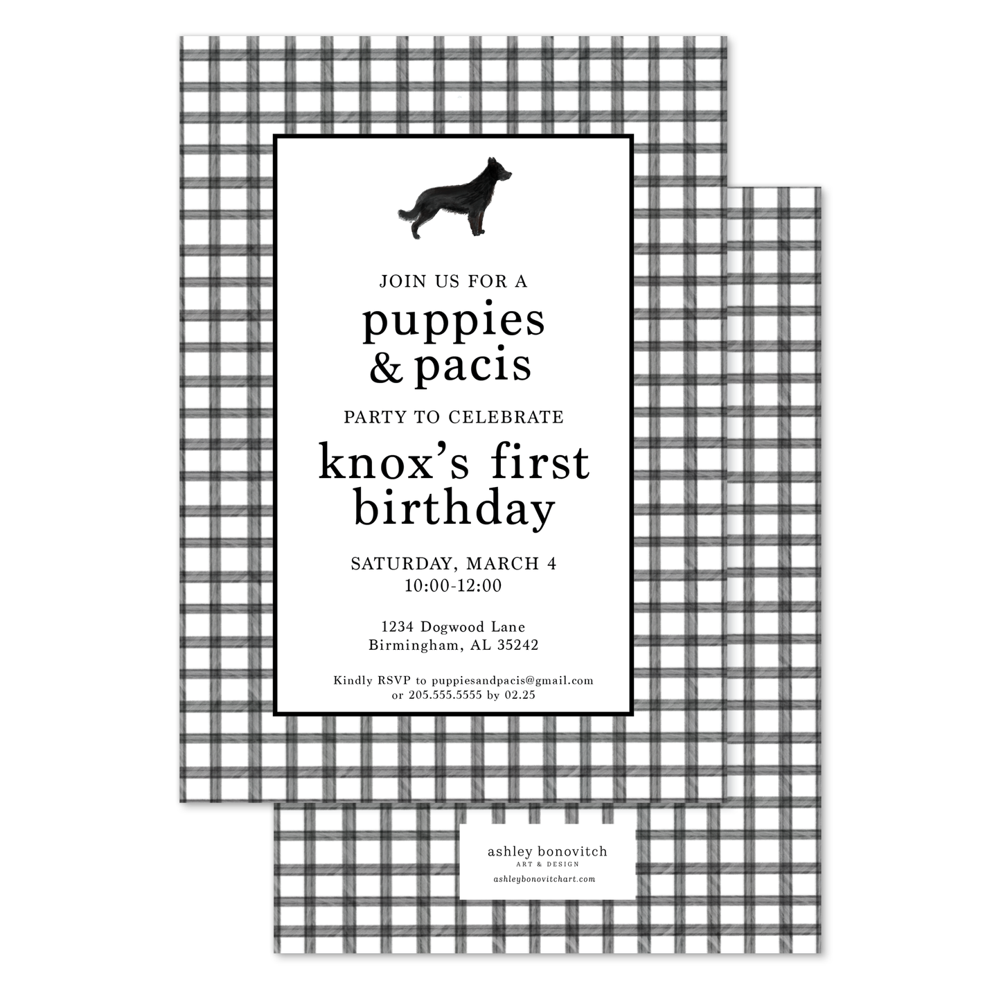 Puppies and Pacis Party Invitation