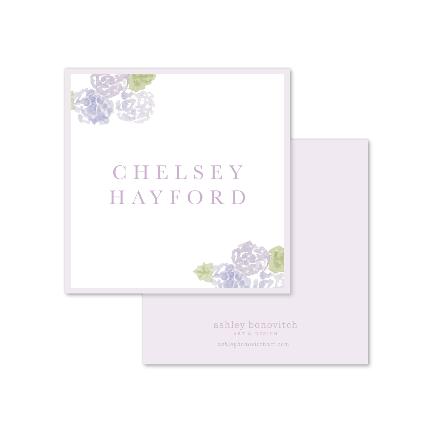 Purple Hydrangea Calling Cards